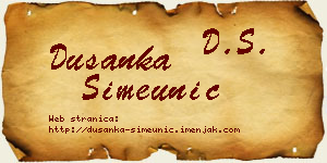 Dušanka Simeunić vizit kartica